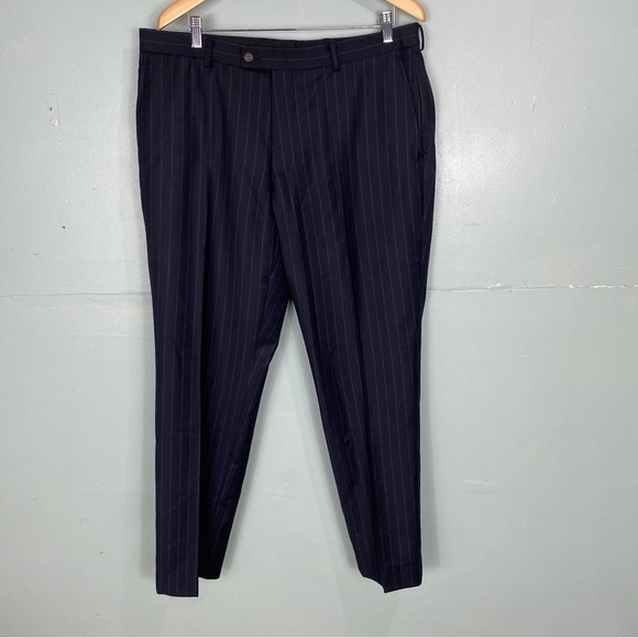 Ted Baker Wool Blue Pinstripe Dress Pants Sz‎ 37 R Joe - Picture 1 of 6